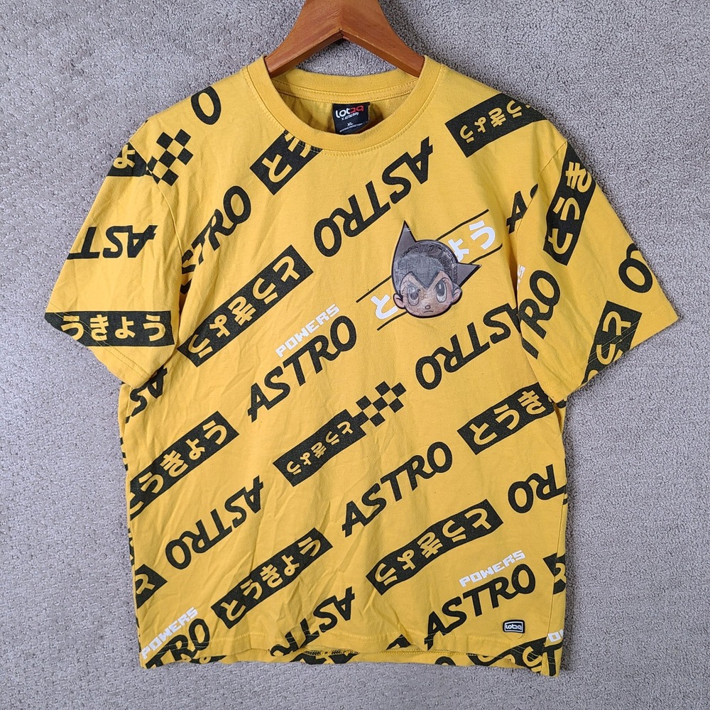 Vintage Lot 29 Astro Boy Shirt Mens XL Yellow Graphic Reflection Head Anime